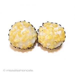 ミリアムハスケル 刻印 アートガラスイヤリング