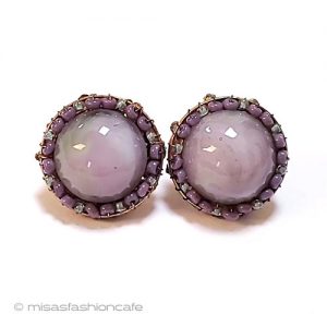 ミリアムハスケル刻印 ガラス イヤリング