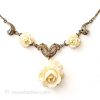 象牙アイボリー　12Kgf ローズのお花ネックレス