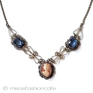 アンティークネックレス Silver本格シェルカメオ