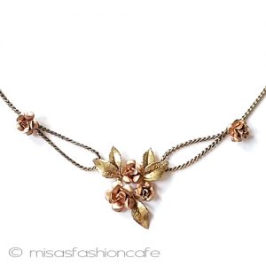 アンティークネックレス 14Kgfローズ Krementz