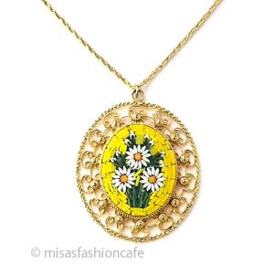 ヴィンテージジュエリー デイジーのお花モザイク