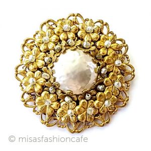 ミリアムハスケル 刻印 バロックパール花リース