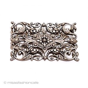 アンティークジュエリー フローラル銀花ブローチ