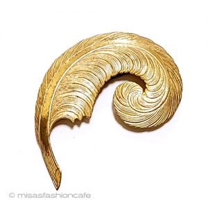 ミリアムハスケル刻印 フェザー羽 ブローチ