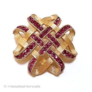 Trifari　 トリファリ クリスタル編みリボン