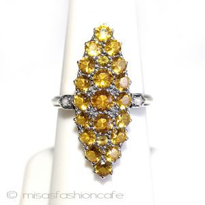 真珠シトリン リング  スターリングシルバー