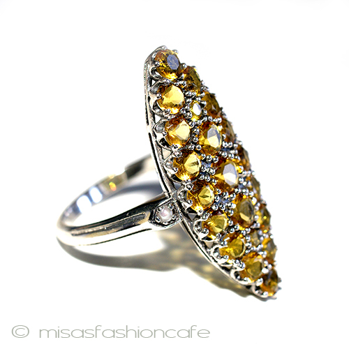 真珠シトリン　リング　 スターリングシルバー 3/4 view