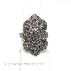 天然石 マーカサイト シルバー925刻印リング