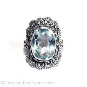 アクアマリン リング  スターリングシルバー