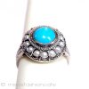 925 silver ring with turquoise stone side view