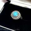 925 silver ring with turquoise stone in box