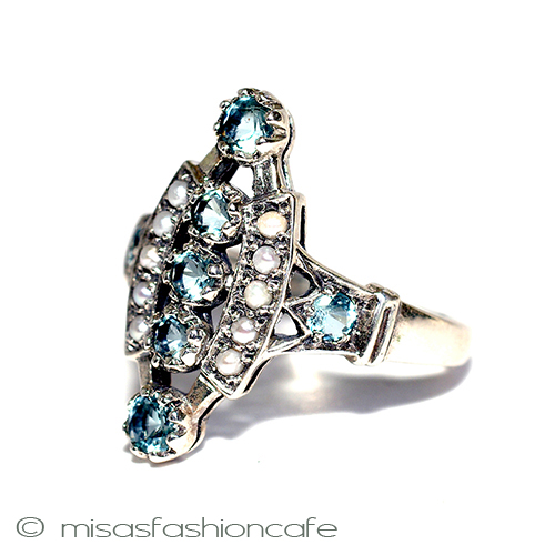 ペリドット真珠　リング シルバー925銀製リング 3/4 view