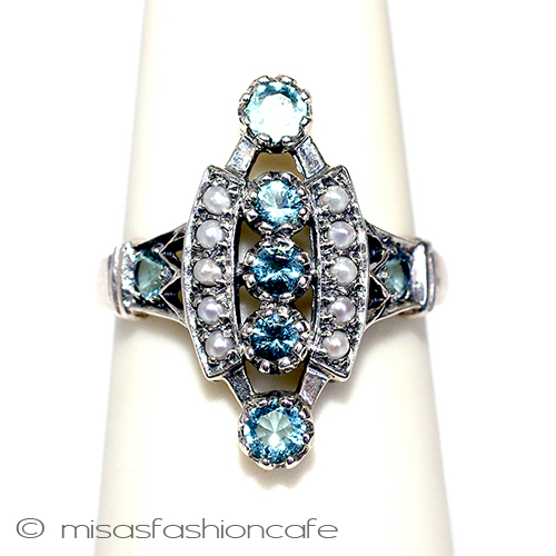 ペリドット真珠　リング シルバー925銀製リング front view