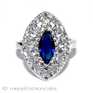 天然サファイア&トパーズ スターリングシルバーリング