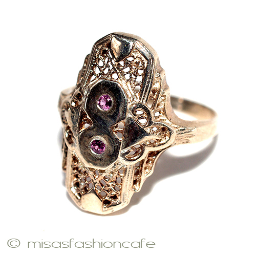 天然石　アメジスト 14Kローズゴールド　925 3/4 view