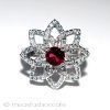 ルビー＆ホワイトトパーズ スターリング刻印リング