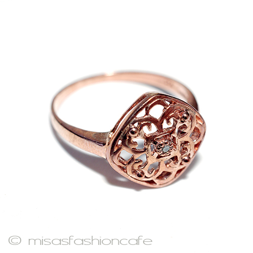 天然ダイヤモンド　リング 14Kローズゴールド　925 3/4 view