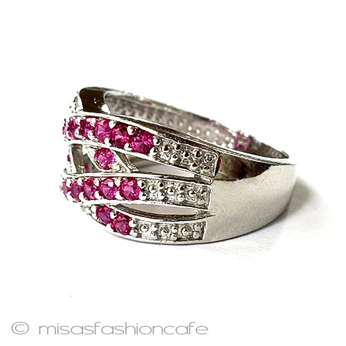 ルビーツイスト　指輪 スターリング925リング side view