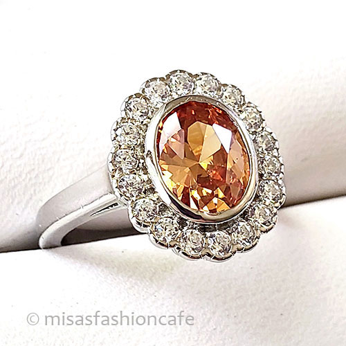 サファイア＆トパーズ指輪 スターリング925刻印リング3/4 view