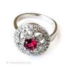 ルビー＆ホワイトトパーズ スターリングシルバー指輪 3/4 view
