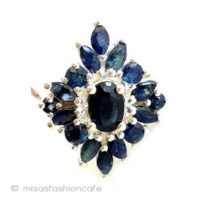 天然石ブルーサファイア スターリングシルバー指輪