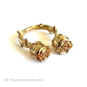 2輪ローズのお花リング ヴィンテージ美女と野獣