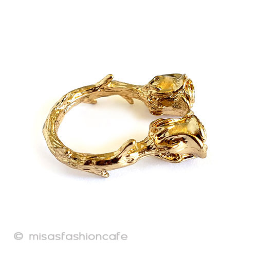 2輪ローズのお花リング ヴィンテージ美女と野獣 side view