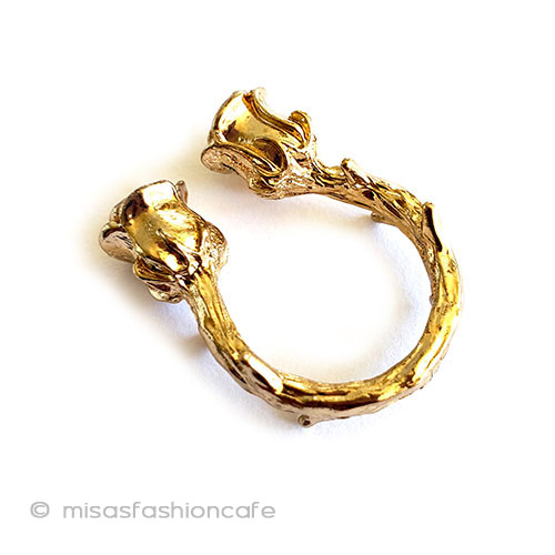 2輪ローズのお花リング ヴィンテージ美女と野獣 side view