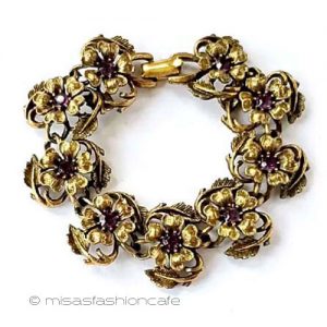 アンティークジュエリー CORO 花ブレスレット