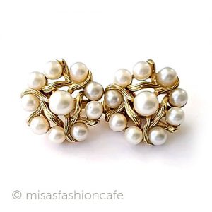 Trifari ヴィンテージイヤリング トリファリ パールの木