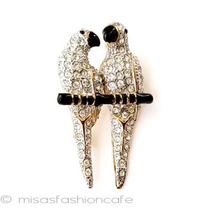 ヴィンテージブローチ Roman刻印 インコ鳥