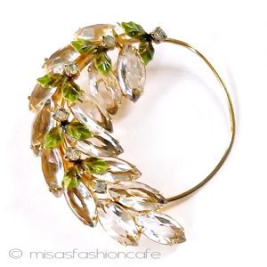 ガラス＆エナメルの葉 Julianaリースブローチ 14900円