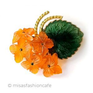 ヴィンテージブローチ パンジーすみれの花束