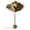 ヴィンテージアクセサリー ねこ＆揺れる毛糸ブローチ