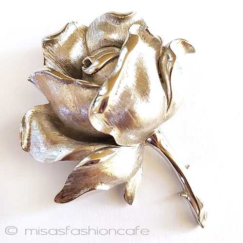 Trifariトリファリ1961年 銀のローズブローチ – Misa's Fashion Cafe