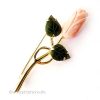 ヴィンテージ花ブローチ 珊瑚・翡翠ローズの花