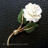 象牙アイボリー12Kgf ローズの花　ブローチ