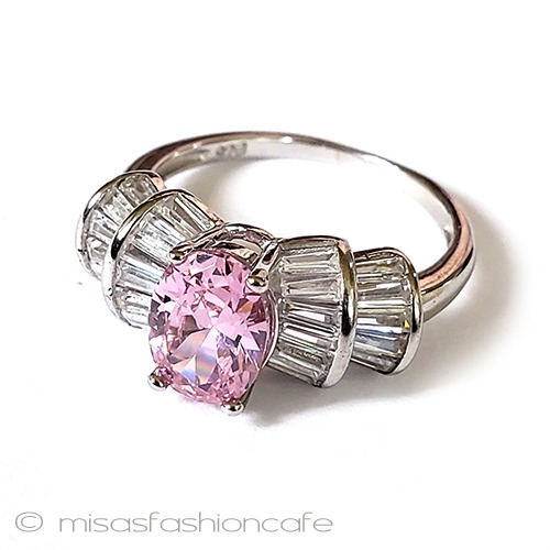 サファイアのリボン　指輪 スターリング925 リング 3/4 view right