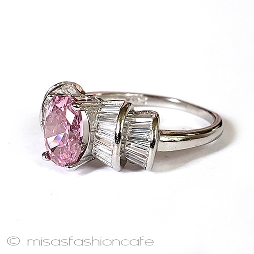 サファイアのリボン　指輪 スターリング925 リング side view