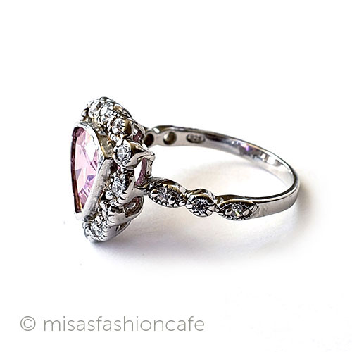 サファイア＆トパーズ指輪 スターリング925リング side view