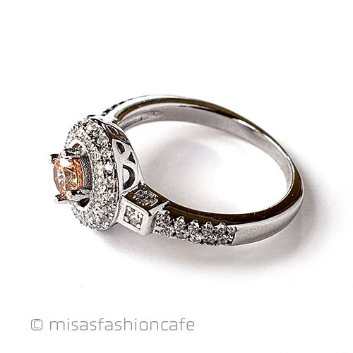 サファイア＆トパーズ指輪 スターリング925刻印リング side view