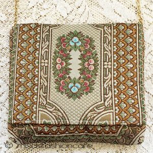 アンティーク バッグ  伊製パンジー・スミレの花