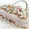 ビンテージバッグ　ローズ プチポアン　お花刺繍 details view