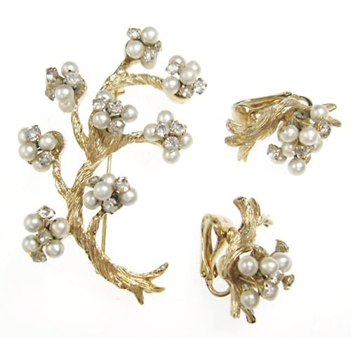 アンティークジュエリー パールRSの木セット straight view