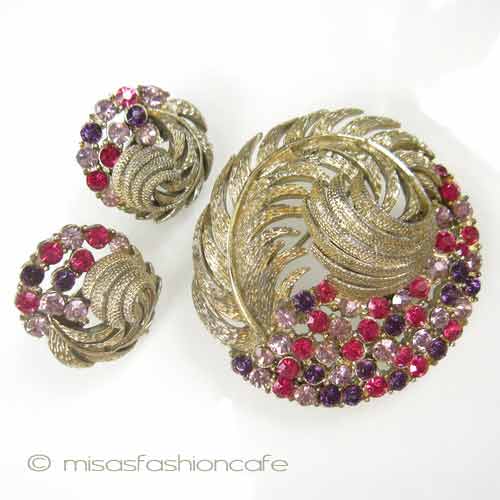 アンティークジュエリー CoroフェザーRSセッ