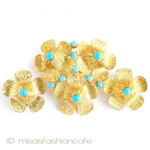 ターコイズGold花セット