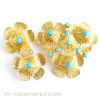 ターコイズGold花セット front view
