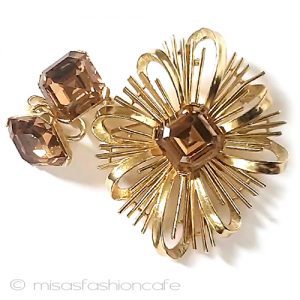 Trifari  トリファリ クリスタル星セット