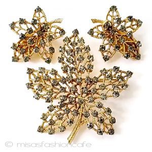 Trifari  トリファリ クリスタル紅葉セット